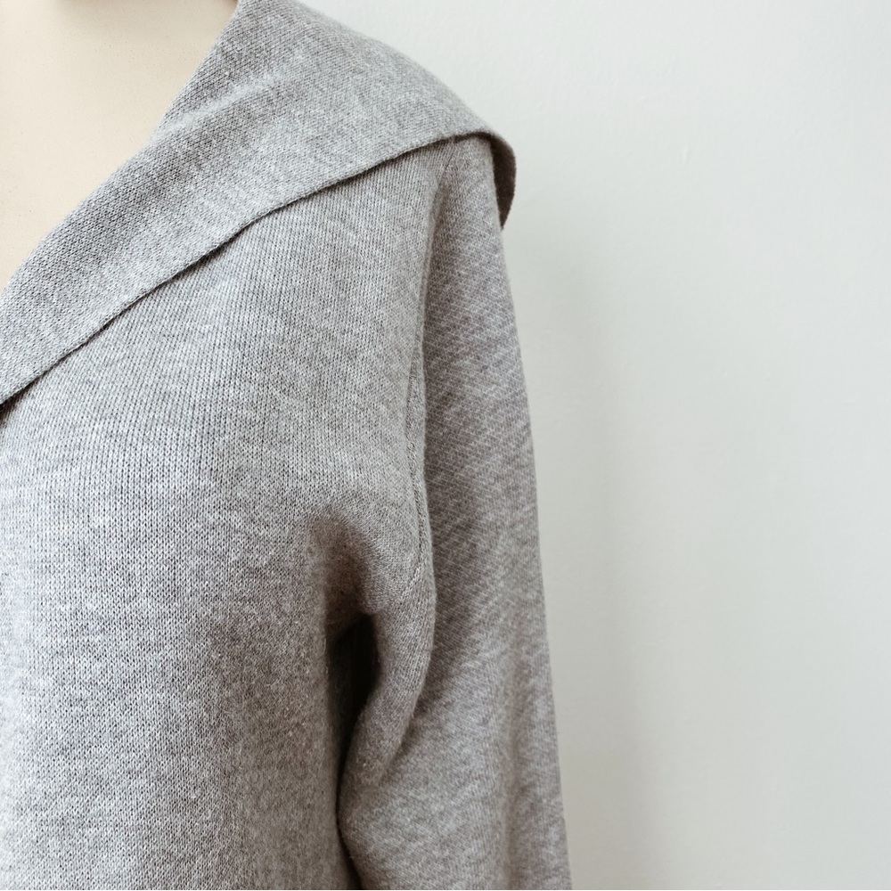 APT9 Long Open Cardigan Color Block Neutral Cozy Knit Wear Relaxed Fit Gray Tan - Picture 3 of 8